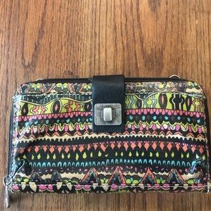 SakRoots Wallet.  Has been carried so lots of wear
